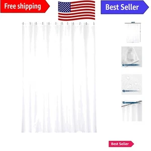 Short Waterproof Microfiber Shower Curtain Liner 72x66 H - Quick-Dry Fabric - Picture 1 of 9