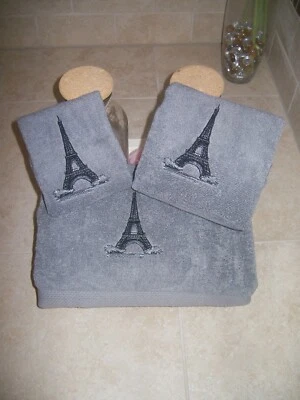 Toalla Torre Eiffel - Toallas de baño bordadas - París-Juego de toallas de baño de 3 piezas Foto 1 de 4
