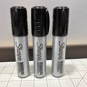 Sharpie Magnum Set 3 Permanentmarker schwarz breit 0,75" übergroße XL Keilspitze - Bild 1 von 7
