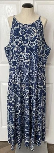 Vestido Chaps Halter Azul Largo Floral Boho Para Mujer XXL - Imagen 1 de 13