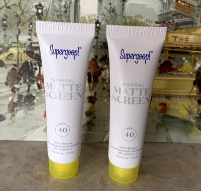 SUPERGOOP MINERAL MATTE SCREEN SPF 40 2X 0.34oz/ 10ml = 0.68 oz 20ml SEALED 2026 - Image 1 of 2