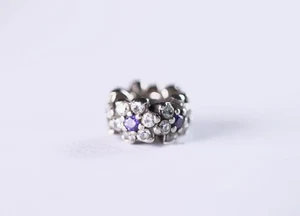 Pandora Plata Esterlina Púrpura y Transparente Circonita cúbica No Me Olvdes Espaciador Dije 791834ACZ - Imagen 1 de 3