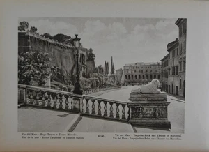 Antique Ancient Roman Tarpeian Rock 1920 Italy Art Print History - Picture 1 of 14