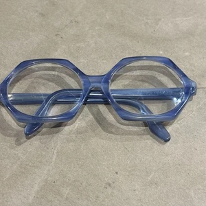 Montatura occhi donna Christian Dior rotta vintage solo blu oversize esagonale Italia - Foto 1 di 14