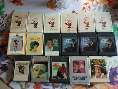 CHRISTMAS 8-TRACK TAPES (17) SEVENTEEN TAPES - ASSORTED ARTISTS - UNTESTED Foto 1 de 4