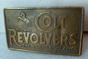 Vintage Koleaco Brass Colt Revolvers Belt Buckle #606 Texas - Picture 1 of 3