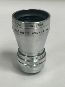 Vtg Wollensak 6.5mm f/1.9 Wide Angle Cine Raptar Movie Camera Lens (A10) - Picture 1 of 8
