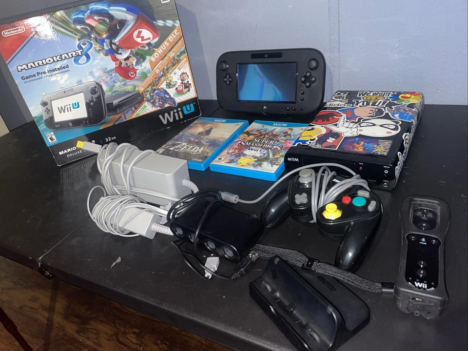 任天堂 Wii U 32GB 控制手柄黑色,Games Zelda,Super Smash Bros,  — 第 1/4 张图片