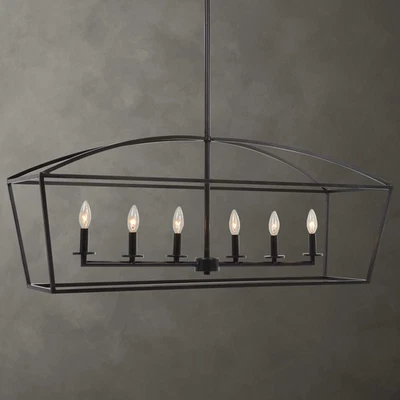 Uttermost - Clayton - 6 Light Linear Chandelier     -Traditional Installation - Image 1 of 4