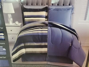 Fairfield Square Collection 8-teiliges Austin Wende-Bettwäscheset, blau, VOLLSTÄNDIG - Bild 1 von 1