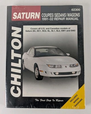 Chilton 62300 Saturn Coupés Sedanes Vagones 1991-2002 Manual de Reparación Nuevo/Sellado Foto 1 de 2