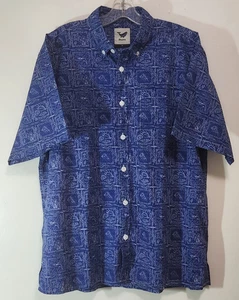 Yuime lässiges kurzärmliges Hawaiihemd Bluey Ocean Life Button-Down Größe M - Bild 1 von 9