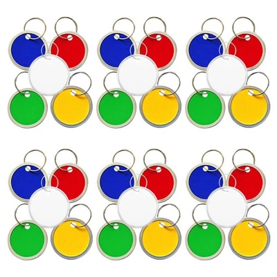  100pcs Round Aluminum Blank Key Tags - 31MM/ 1.22" Writable Keychain Labels - - Image 1 of 4
