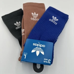 Adidas Crew-Socken 3 Paar Pack Größe Large passt Schuhgröße Damen 10-13 Herren 8-12 - Bild 1 von 6