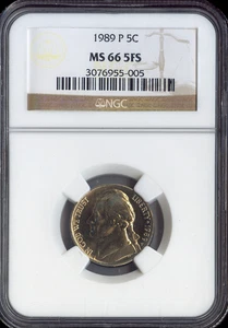 Jefferson Nickel 1989 NGC MS66 FS Quality - Imagen 1 de 2