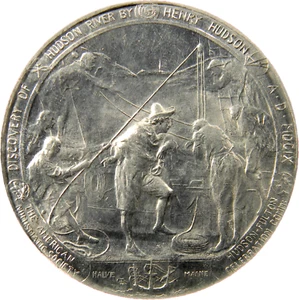 New York 1909 Hudson Fulton Celebration Medal By Emil Fuchs NGC MS 63 - Picture 1 of 4