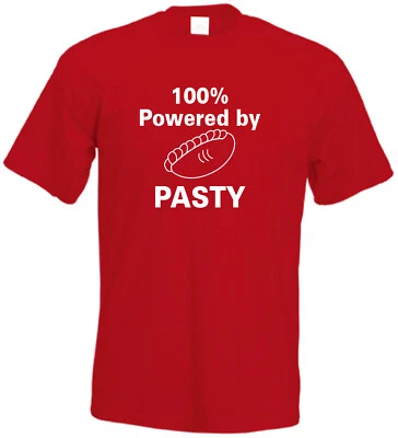 100 percent powered by PASTY Cornwall T-shirt Cornish T Shirt as seen on BGT - Image 1 of 4