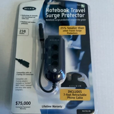 NEW BELKIN Notebook Travel Surge Protector F5C791-C8 FACTORY SEALED - Image 1 of 4