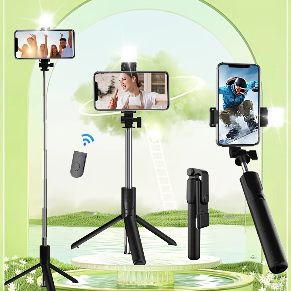 41-inch mobile phone anti-shake selfie stick, live stand wireless camera tripod - Image 1 of 4