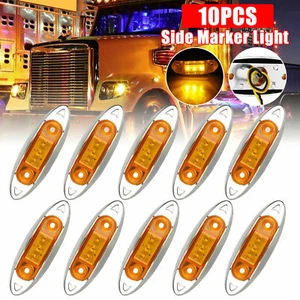 4" 3 LED Side Marker Clearance Lights Amber for Truck Trailer RV Waterproof - Picture 1 of 10