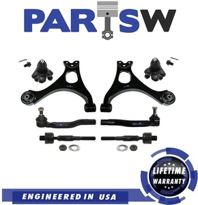 8 Pc Suspension Kit for Honda Civic 1.8L L4 Engine Control Arms & Tie Rod Ends - Picture 1 of 3