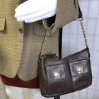 Piazza Sempione Women Leather Brown  Two Front Pocket Bag