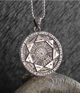 Large Archangels' Seal Men's Amulet Pendant Necklace - Picture 1 of 1