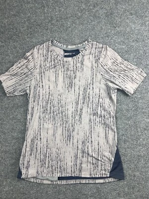 Рубашка женская REI XS белая синяя в горошек полоса короткий рукав карман на молнии активная - Изображение 1 из 4