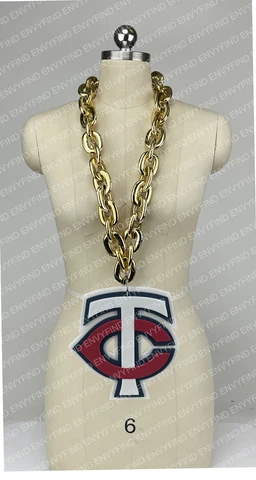 New MLB MINNESOTA TWINS Jumbo Big GOLD Fan Chain Necklace Foam Cover