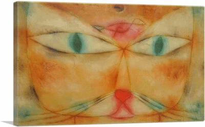Impresión artística en lienzo de gato y pájaro 1928 de Paul Klee Foto 1 de 4