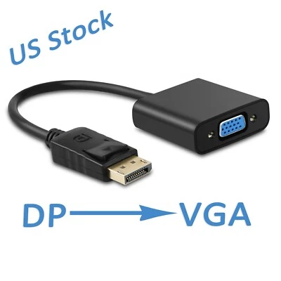 Displayport DP Male To VGA Female Adapter Display Port Cable Converter A6O8 - Image 1 of 4