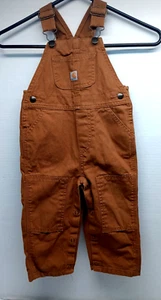 Carhartt Toddler Brown Double Knee Bib Overalls 100% Cotton SZ 18 Months VGC - Bild 1 von 6