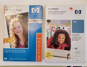 HP Premium GLOSSY 4X6 Ink Jet Picture Photo Paper 120 arkuszy 10 mil Papier Dwupak - Zdjęcie 1 z 9