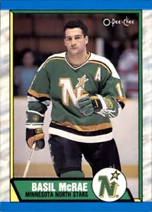 1989-90 O-Pee-Chee Canada #216 Basil McRae RC ROOKIE MINNESOTA NORTH STARS - Photo 1 sur 2