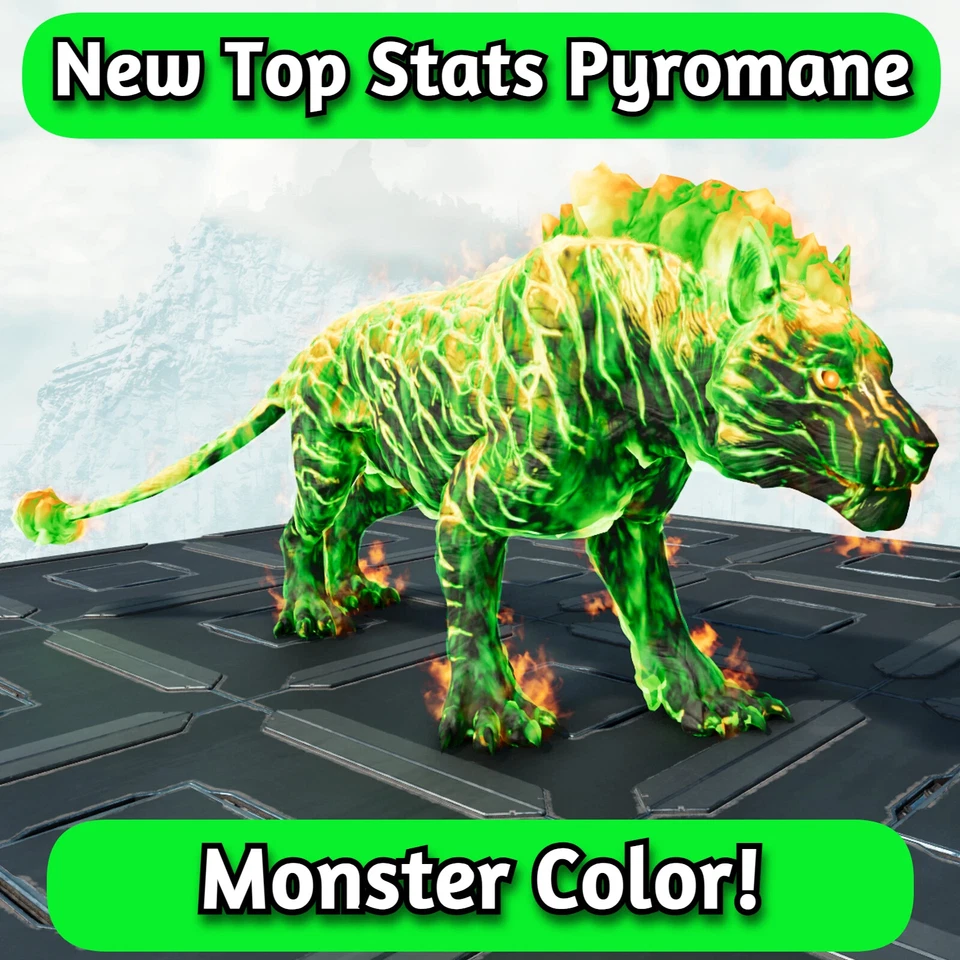 ARK Survival Ascended Monster Pyromane (Pyro) TOP STATS - PVE Official - Image 1 of 1