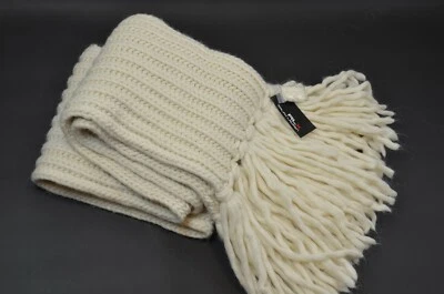 Polo Ralph Lauren RLX Grueso Tejido Lana Alpaca Flecos Bufanda Unisex Extra Largo $398 Foto 1 de 4