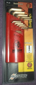 Bondhus Blx15MG GoldGuard 15 Piece Long Ball End Hex Allen Gold Key Set 38095 - Picture 1 of 1