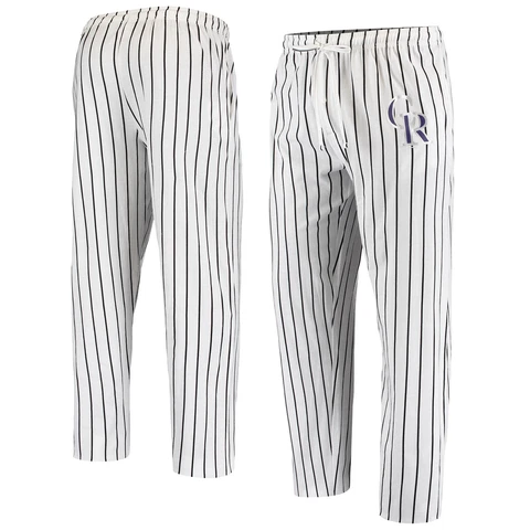 Men's Concepts Sport White Colorado Rockies Vigor Pinstripe Pants Cover