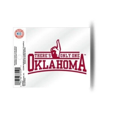 Oklahoma Sooners Slogan Small Static Cling Sticker NEW! Free Shipping 3x4 Inches - Image 1 of 2