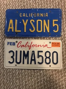 Vintage Lipstick and Retro Vanity California Collectable License Plates - Picture 1 of 1