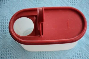 TUPPERWARE Modular Mates FOOD/PANTRY STORAGE w POURER. Cranberry Lid. GR8 Cond. - Picture 1 of 1
