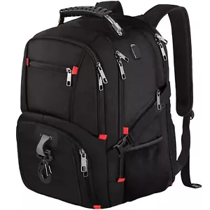 Men Travel Laptop Backpack USB Charging Port, College Backpack Water Resistant - Picture 1 of 6