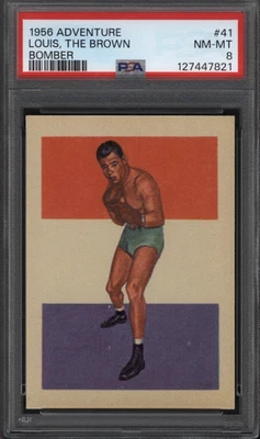 1956 Adventure #41 JOE LOUIS THE BROWN BOMBER PSA NM-MT 8+++ Mint & Centered - Image 1 of 2