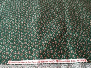 Vtg Joan Kessler For Concord Fabric Made In USA 1.75 Yds 44" Wide Green Pink... - Picture 1 of 4