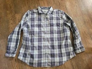 Womens Ridgecut Blue & White Plaid Button Up Collared Thick Flannel Shirt Sz 2X - Picture 1 of 4