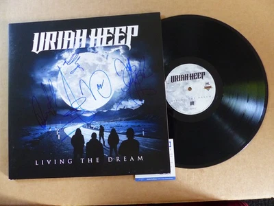 URIAH HEEP signed Autogramm signiert "LIVING THE DREAM" Vinyl Schallplatte ACOA - Bild 1 von 4