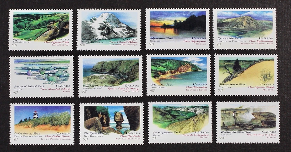 CANADA 1993 #1472-83, 43c National Parks, complete set of 12 from S/S Mint NH - Image 1 of 1