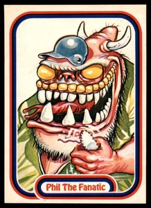 1988 Leaf Awesome All-Stars Phil The Fanatic #1 Sticker Card - Picture 1 of 2