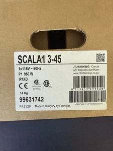 Grundfos SCALA1 Booster Pump 99631742, 3-45 115V 60Hz, Negro - Imagen 1 de 3