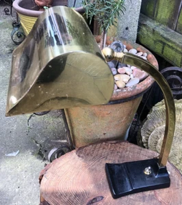 Vintage 1930/40's Art Deco bankers desk lamp brass cast iron restoration project - Picture 1 of 20
